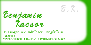 benjamin kacsor business card